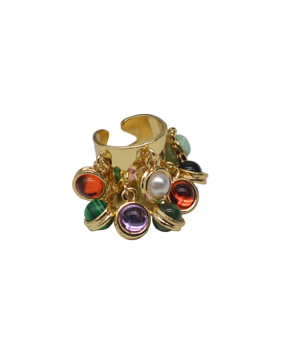 Dames Open Ring Vintage Stijl Groen Glazuur 4