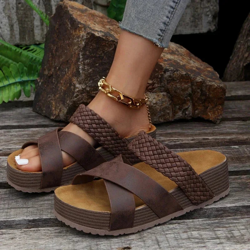 Dames Ortopædiske Sandalen Comfortabel Vegan Leer 0