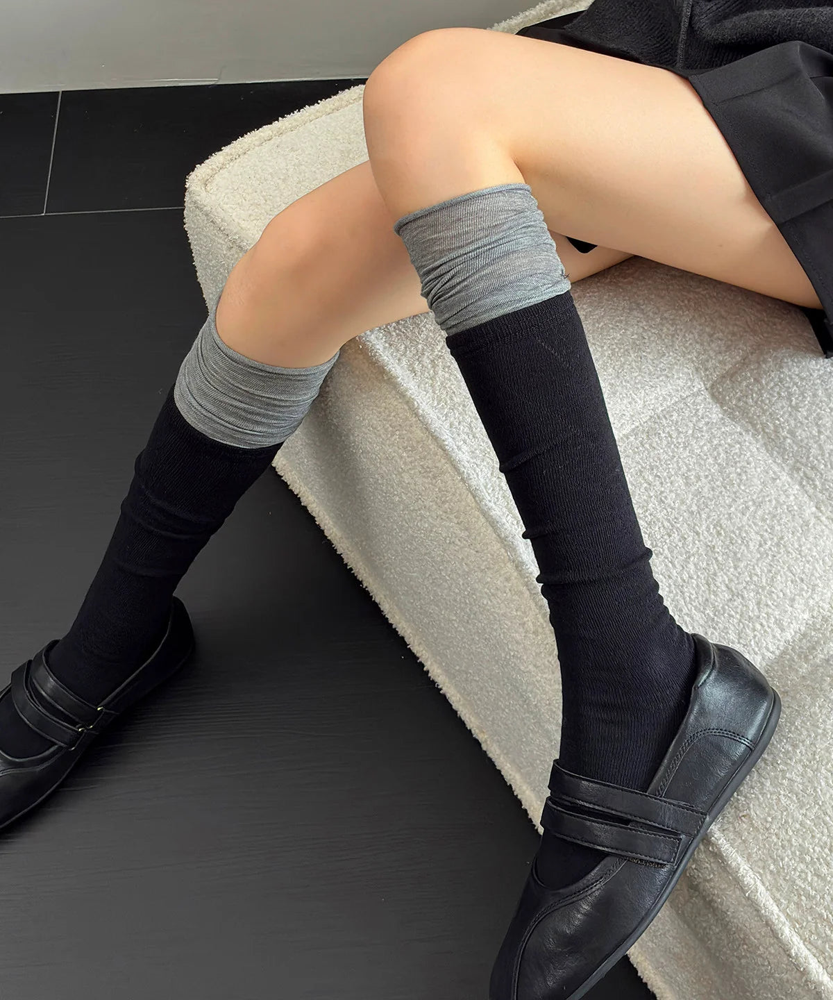 Dames Over-de-Kuit Sokken Patchwork Stijl 2