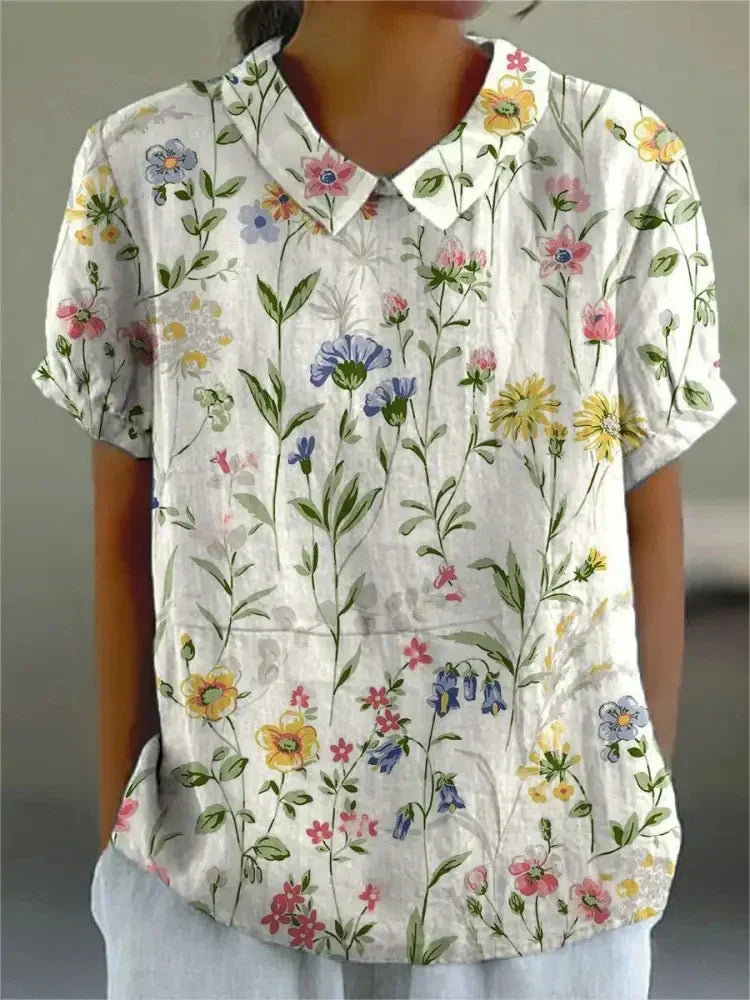 Dames Overhemd Bloemen Casual Stijl 1