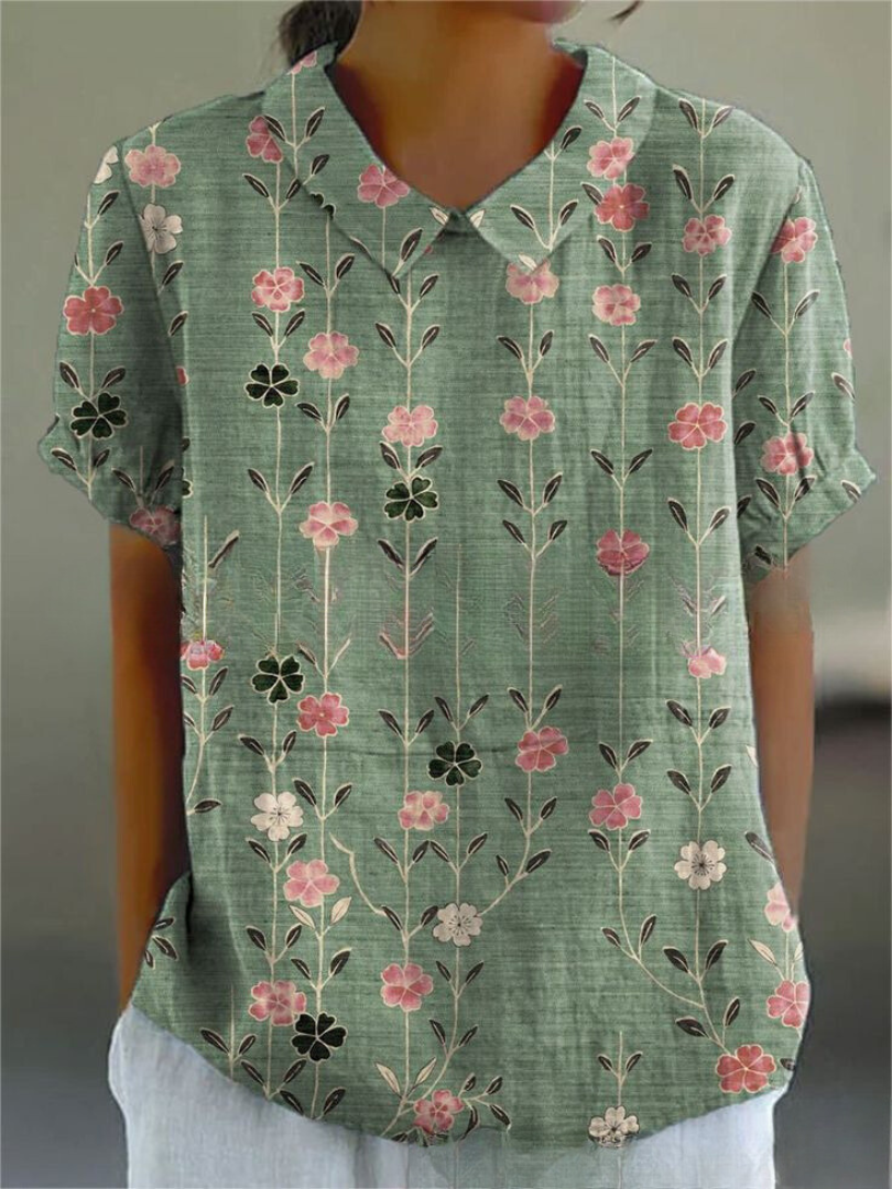 Dames Overhemd Bloemen Casual Stijl 6