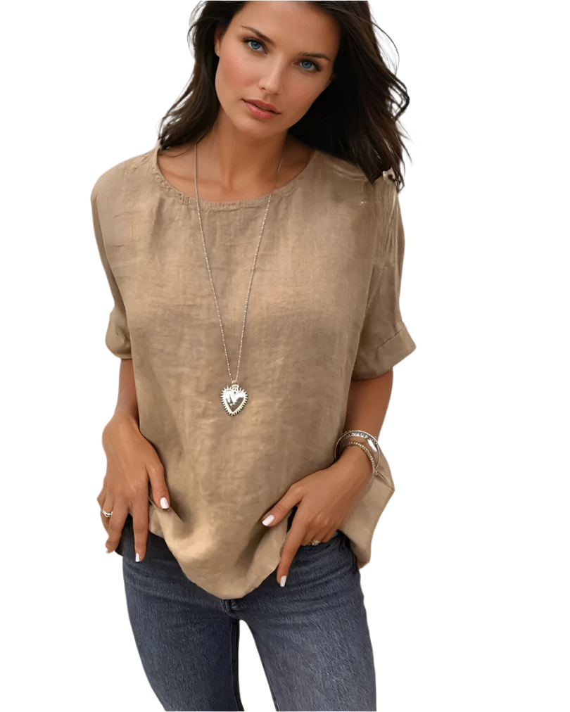 Dames Overhemd Katoen-Linnen Mix Casual Elegantie 0