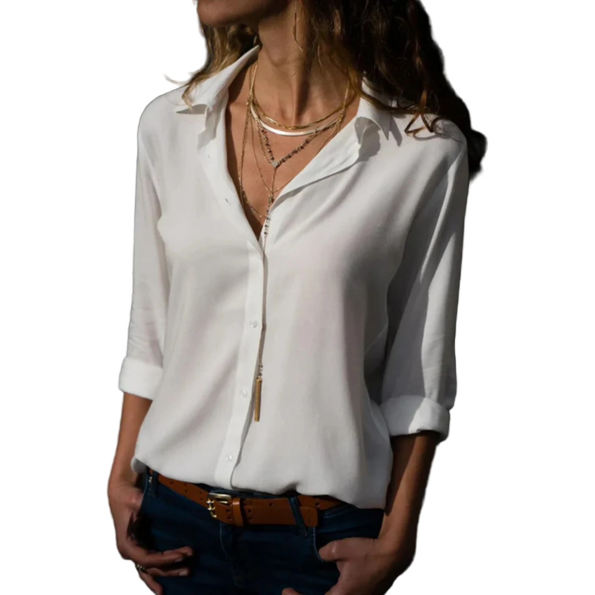 Dames Overhemd Lange Mouwen Casual 0
