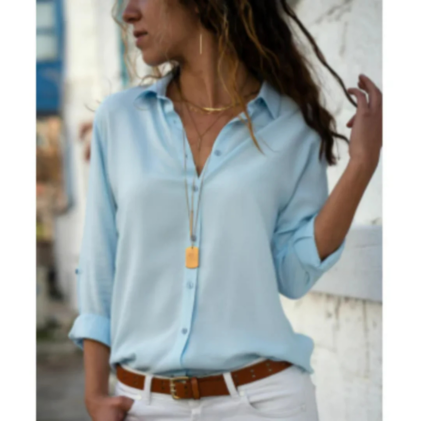 Dames Overhemd Lange Mouwen Casual 4