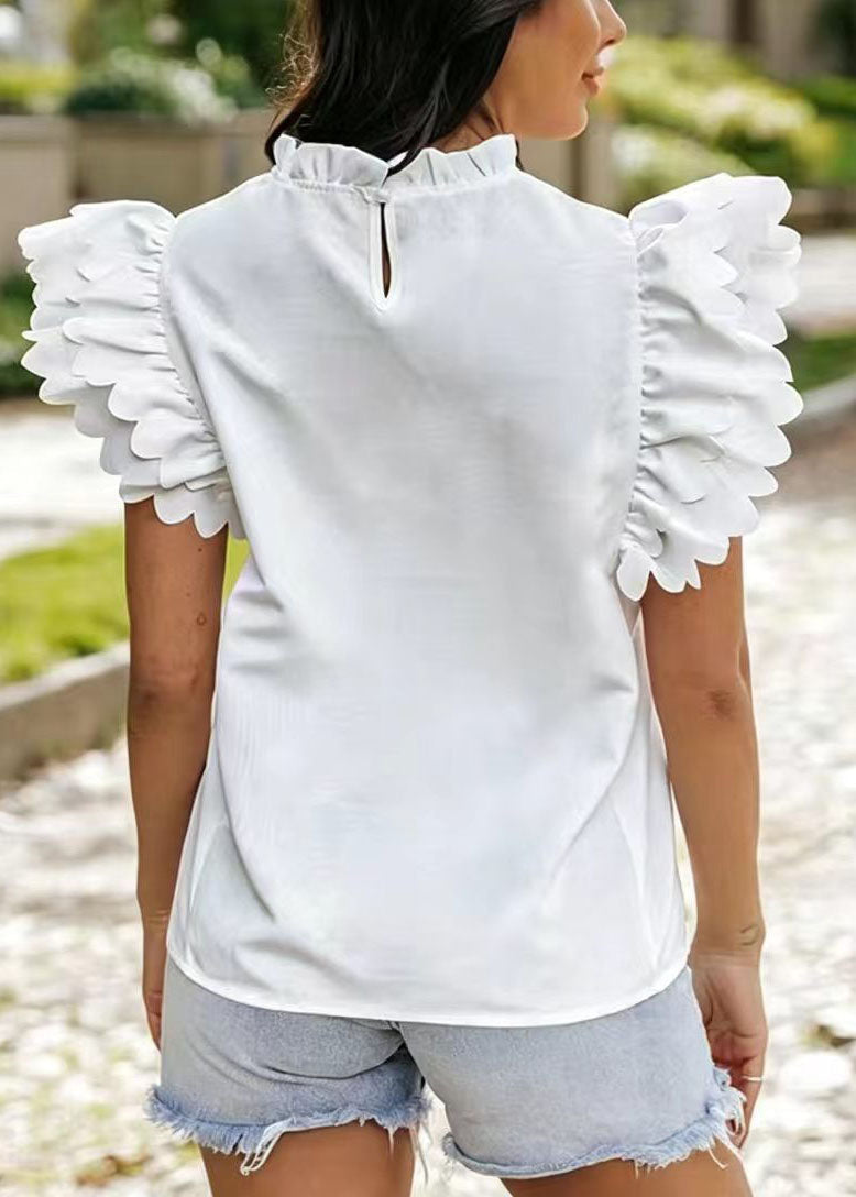 Dames Overhemd Met Ruches En Vlindermouwen Modern Style 3