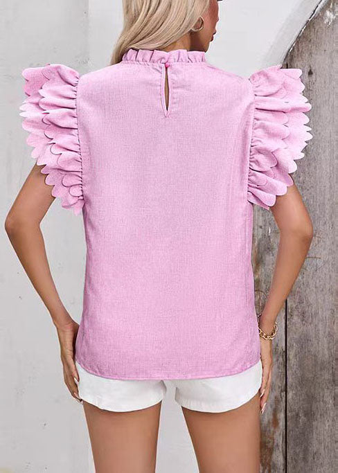 Dames Overhemd Met Ruches En Vlindermouwen Modern Style 4