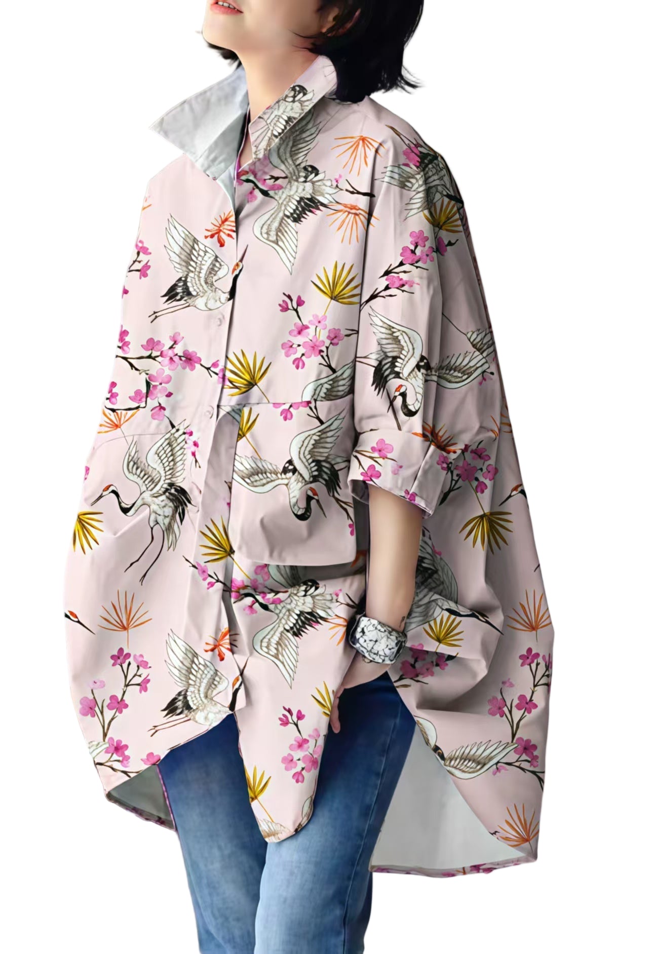 Dames Overhemd met Lange Mouwen en Peter Pan-kraag 0