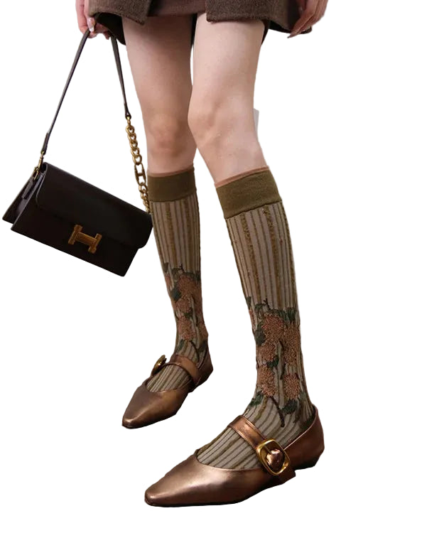 Dames Overkuit Sokken Jacquard Stijl 4