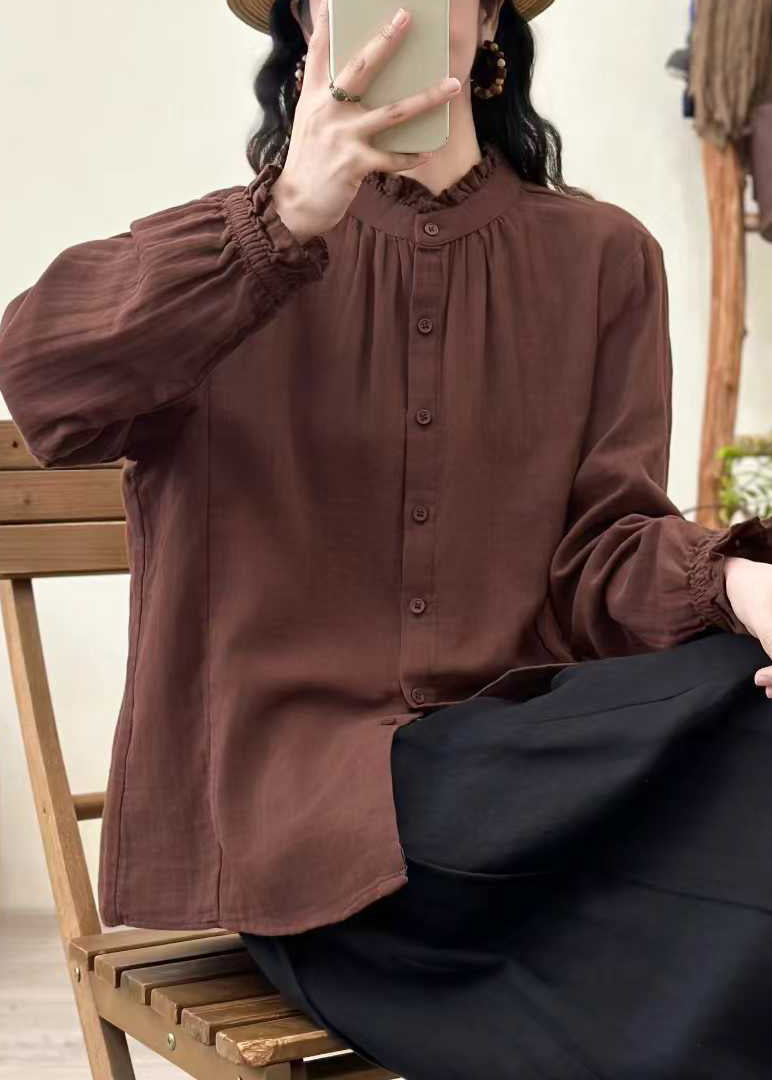 Dames Oversized Blouse met Opstaande Kraag 1