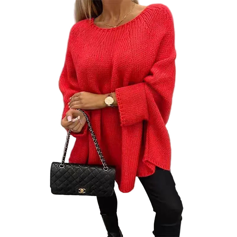 Dames Oversized Cape Sweater Met Vleermuismouwen 0