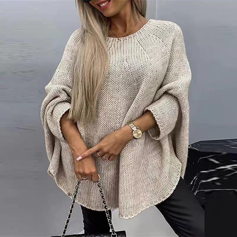 Dames Oversized Cape Sweater Met Vleermuismouwen 2