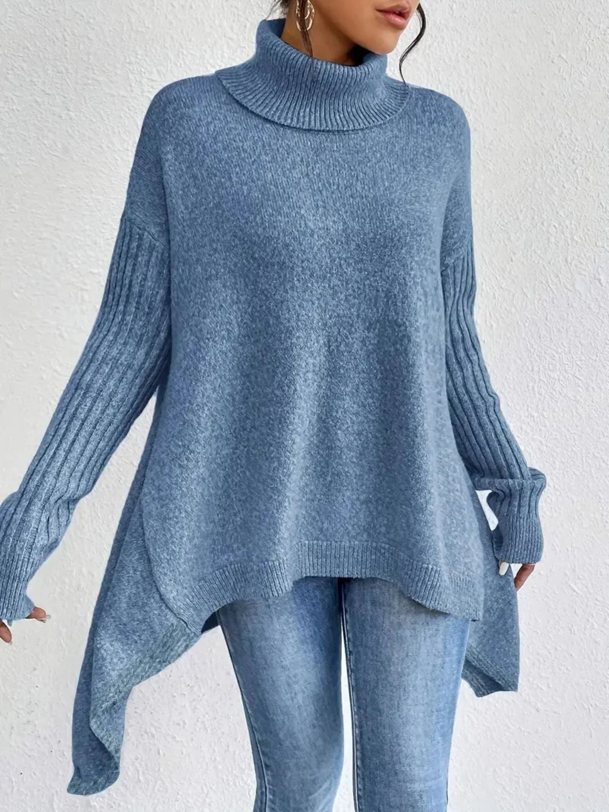 Dames Oversized Coltrui met Asymmetrische Zoom 2