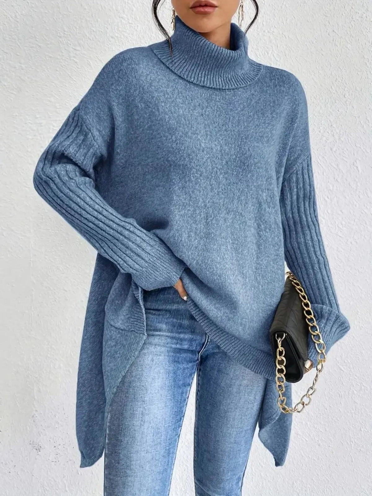Dames Oversized Coltrui met Asymmetrische Zoom 3