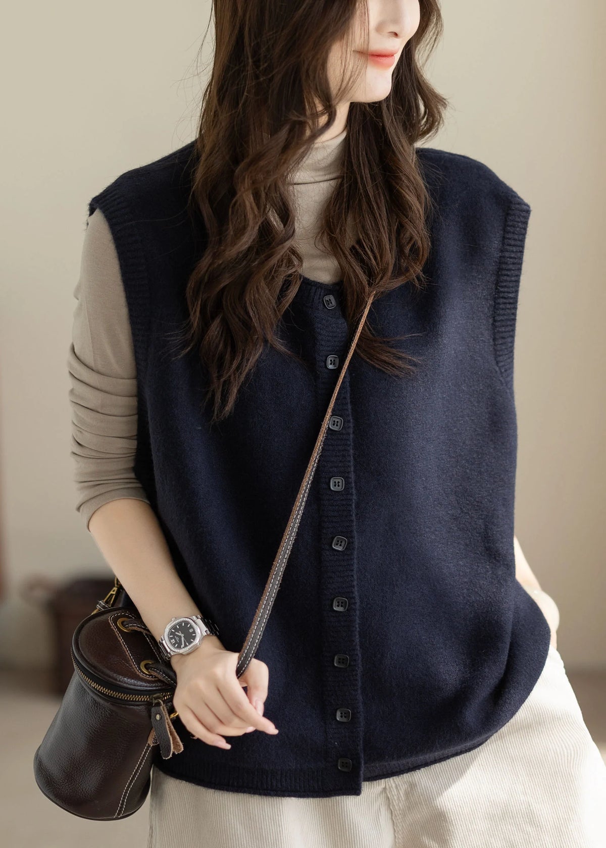 Dames Oversized Gebreid Vest Winterstijl 2