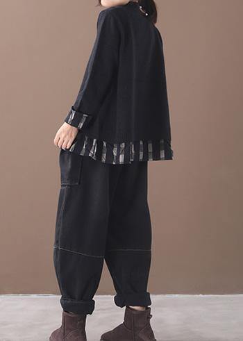 Dames Oversized Gebreide Blouse met O-hals 2