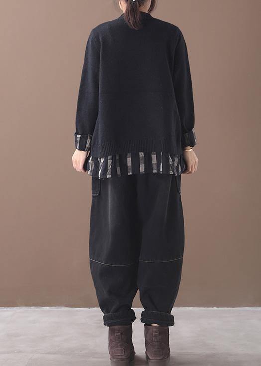 Dames Oversized Gebreide Blouse met O-hals 3