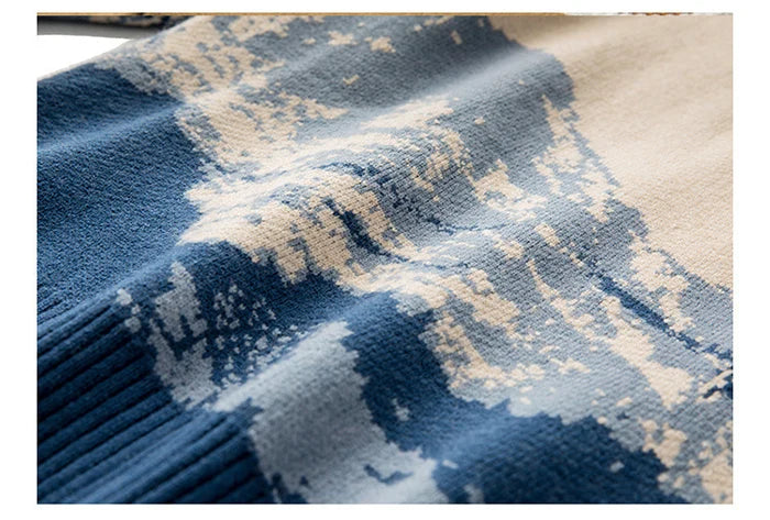 Dames Oversized Gebreide Trui met Berglandschap Design 7