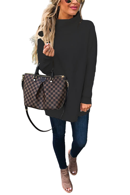 Dames Oversized Gebreide Trui met Opstaande Kraag 7