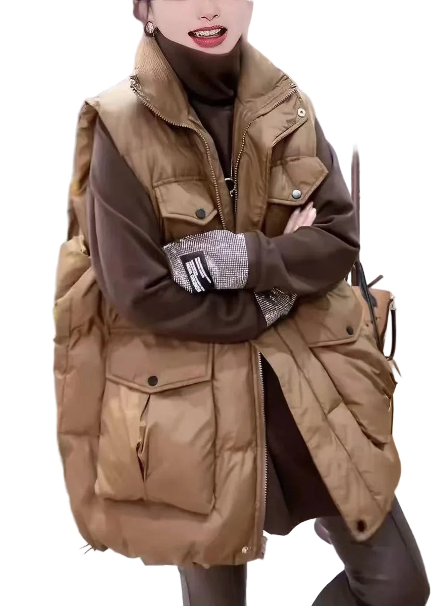 Dames Oversized Gewatteerd Vest Winterstijl 0