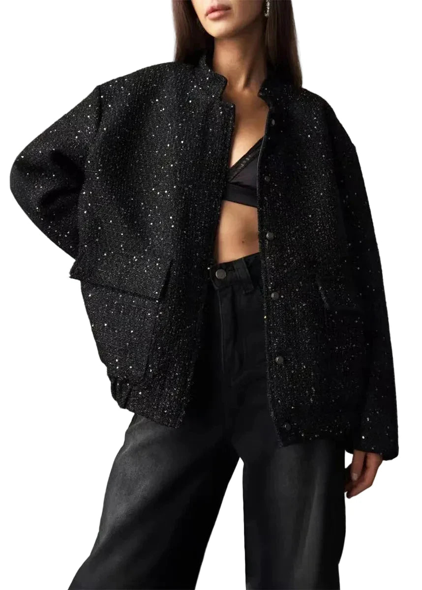 Dames Oversized Jas Met Opstaande Kraag 0