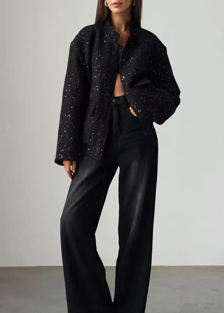 Dames Oversized Jas Met Opstaande Kraag 1