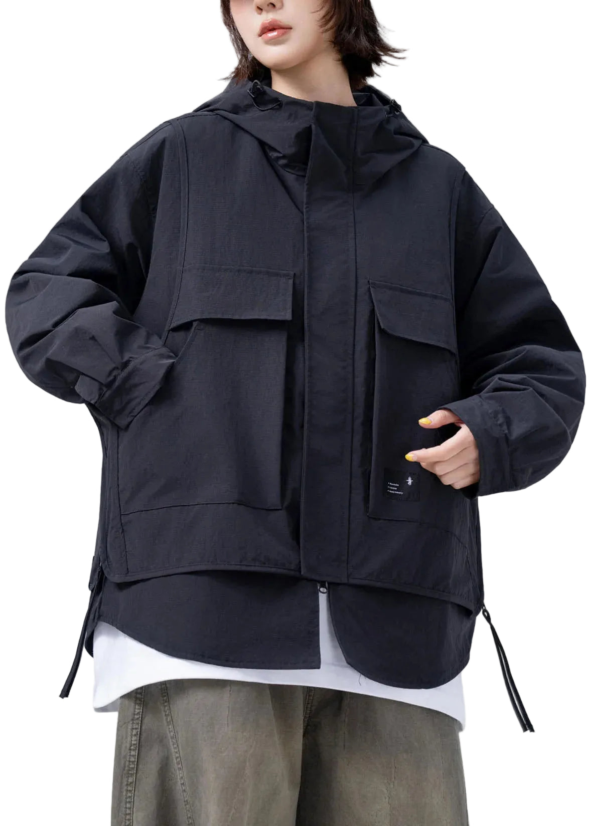 Dames Oversized Jas Patchwork Stijl voor Herfst 0