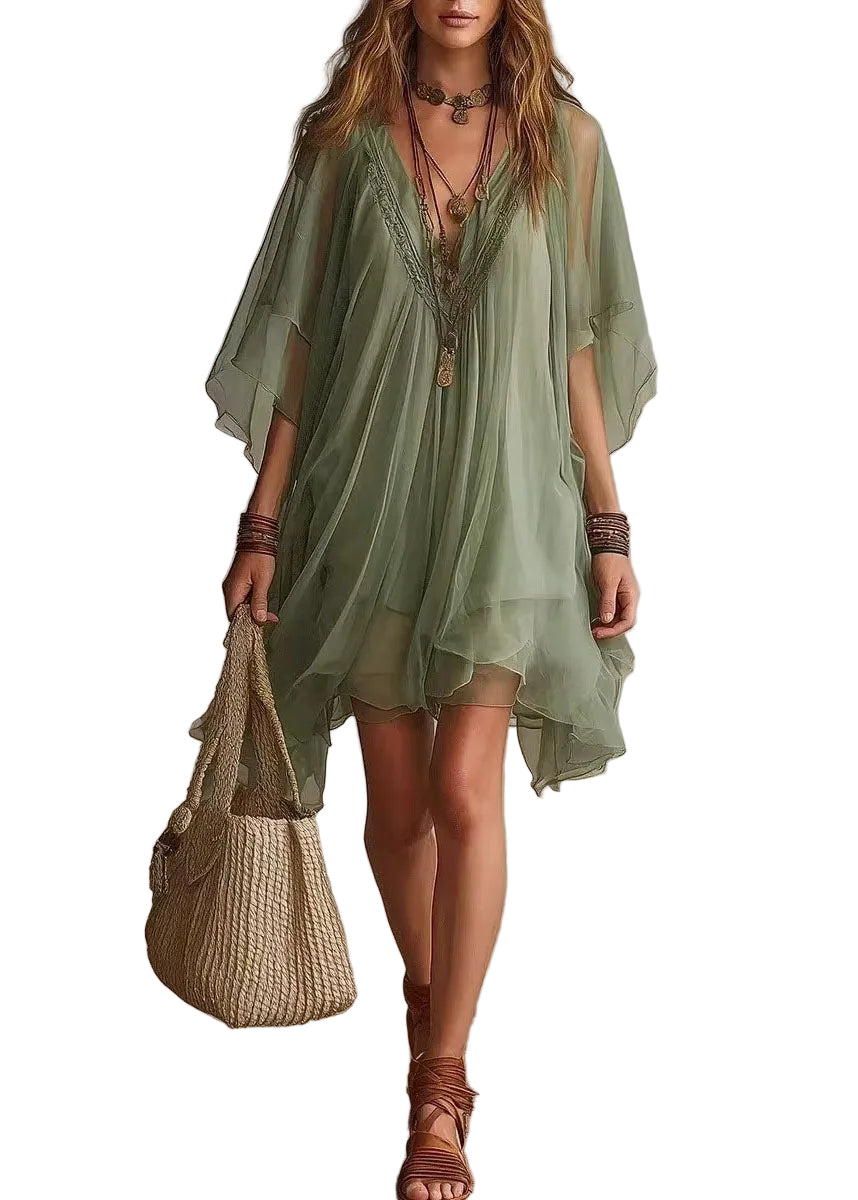 Dames Oversized Jurk Tweedelige Set Bohemien Stijl 0