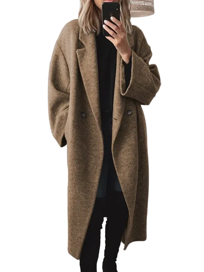 Dames Oversized Lange Jas Stijlvol 0