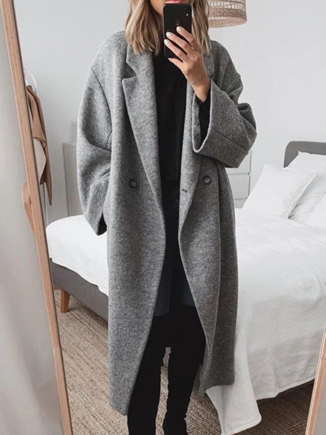 Dames Oversized Lange Jas Stijlvol 1