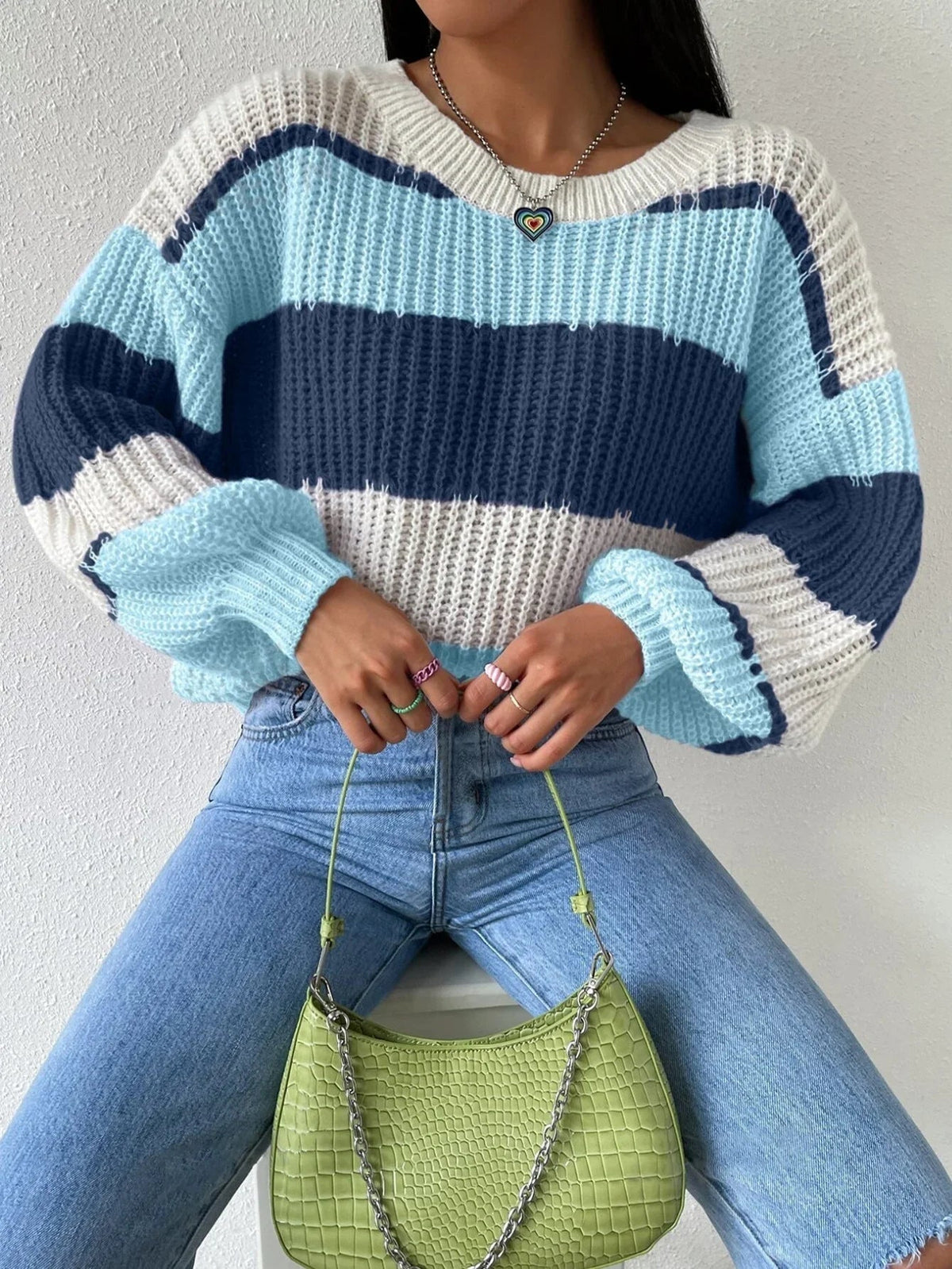 Dames Oversized Pullover Trui Met Ronde Hals 2