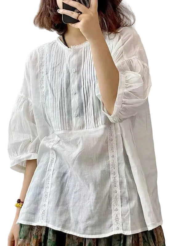 Dames Oversized Shirt Gerimpeld Zomerstijl 0