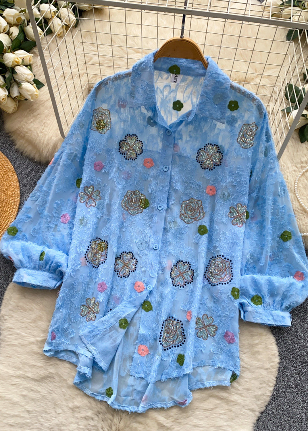 Dames Oversized Shirt Met Zomerprint 2