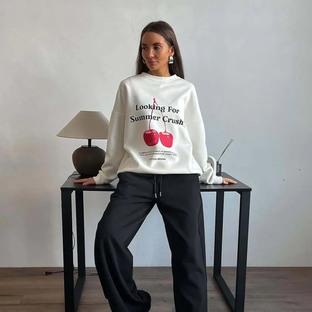 Dames Oversized Sweatshirt Met Grafische Print 0