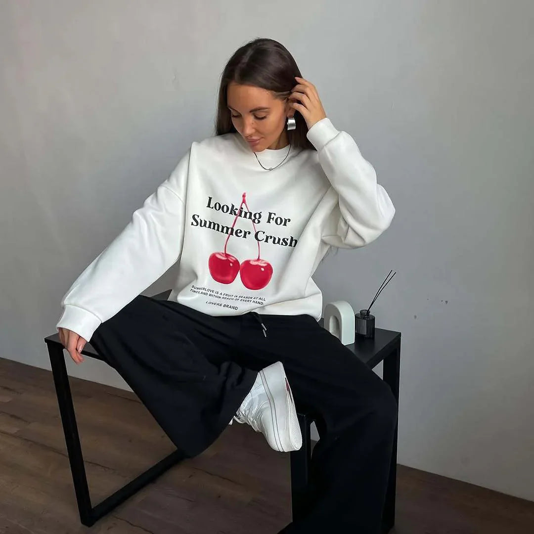 Dames Oversized Sweatshirt Met Grafische Print 3