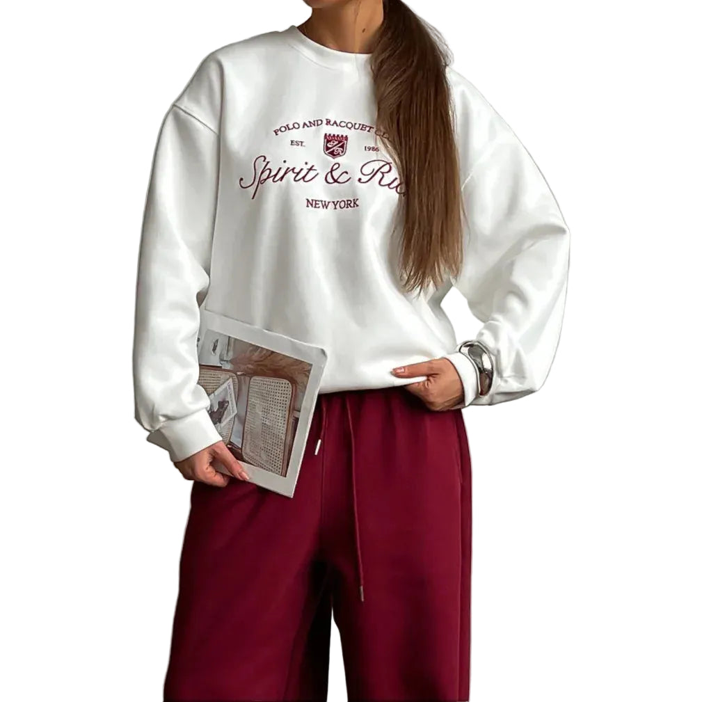 Dames Oversized Sweatshirt Ronde Hals 0