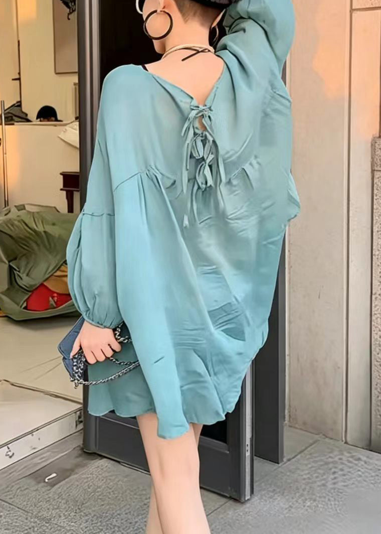 Dames Oversized T Shirt Met O-hals En Veterdetail 4