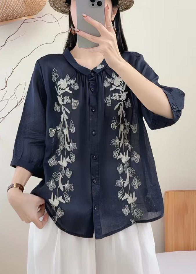 Dames Oversized T Shirt Met Vlindermouwen Marineblauw 1
