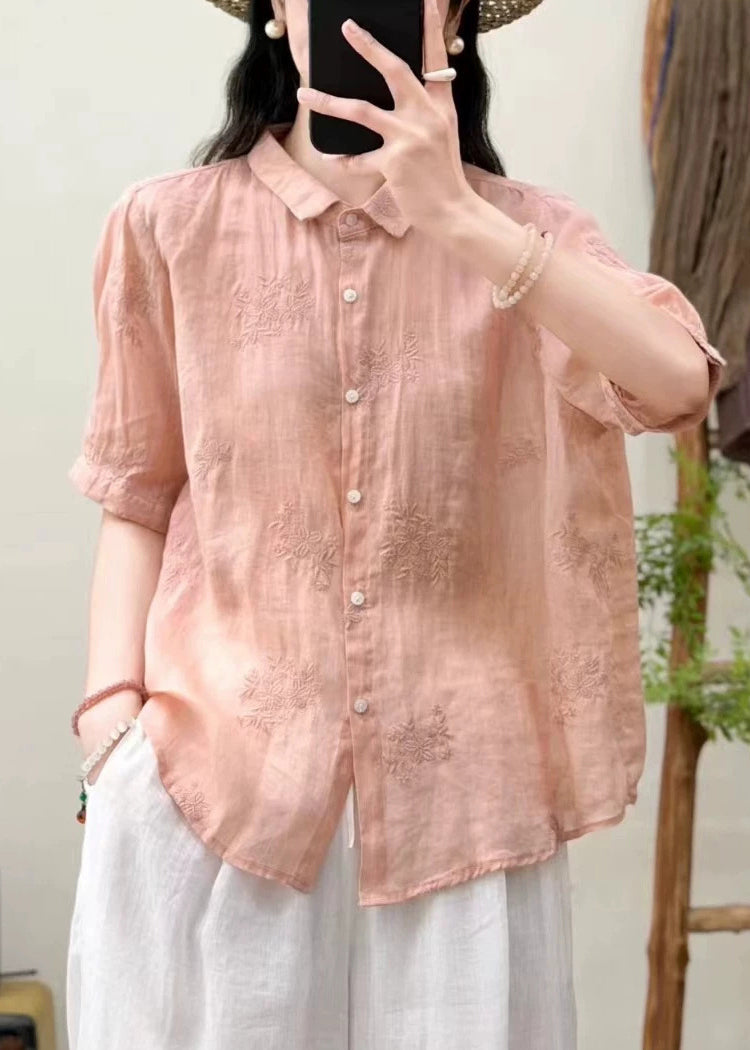 Dames Oversized Top Geborduurd voor Casual Zomerse Stijl 4