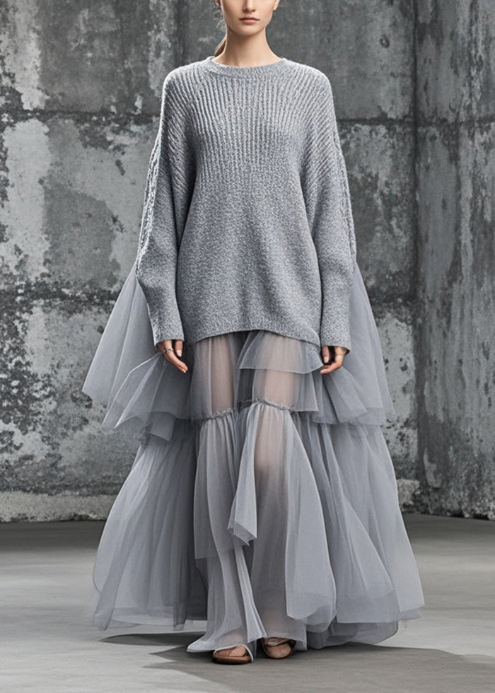 Dames Oversized Trui-Jurk met Patchwork Design 2