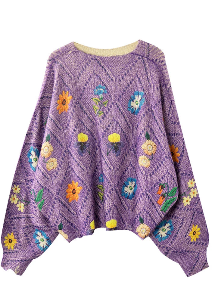Dames Oversized Trui Bloemenprint Herfststijl 4