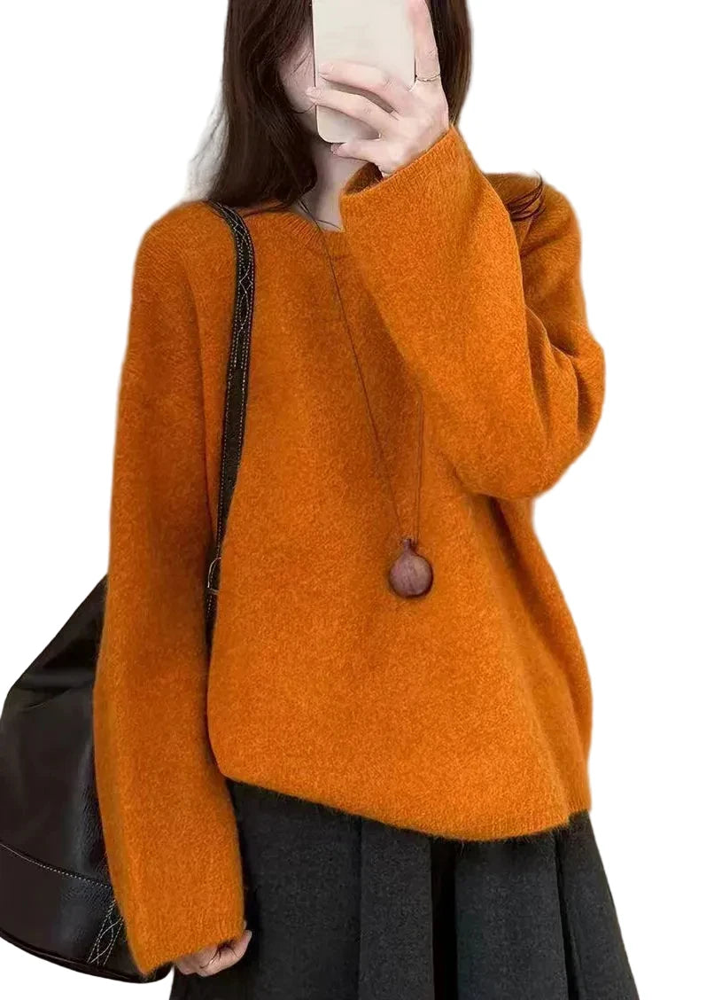 Dames Oversized Trui Gebreid Comfortabel Warm 0