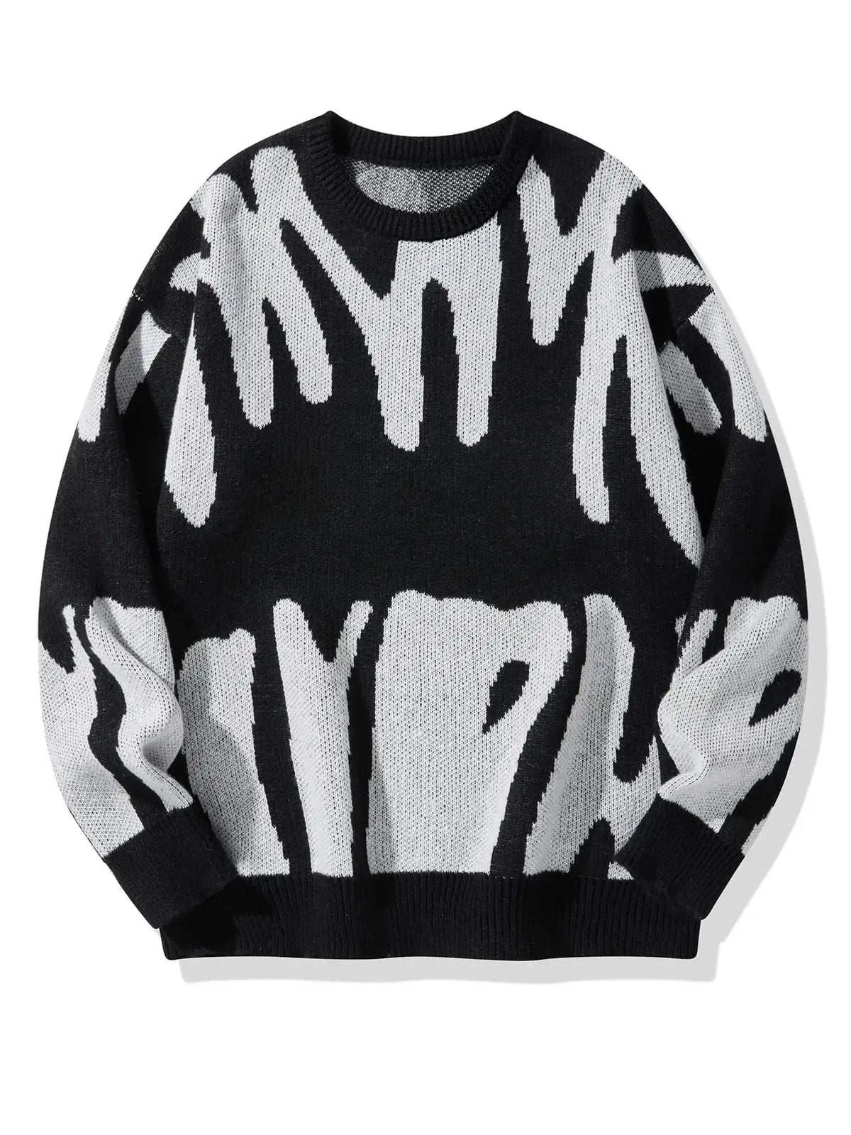 Dames Oversized Trui Met Abstract Patroon Casual Stylish 1