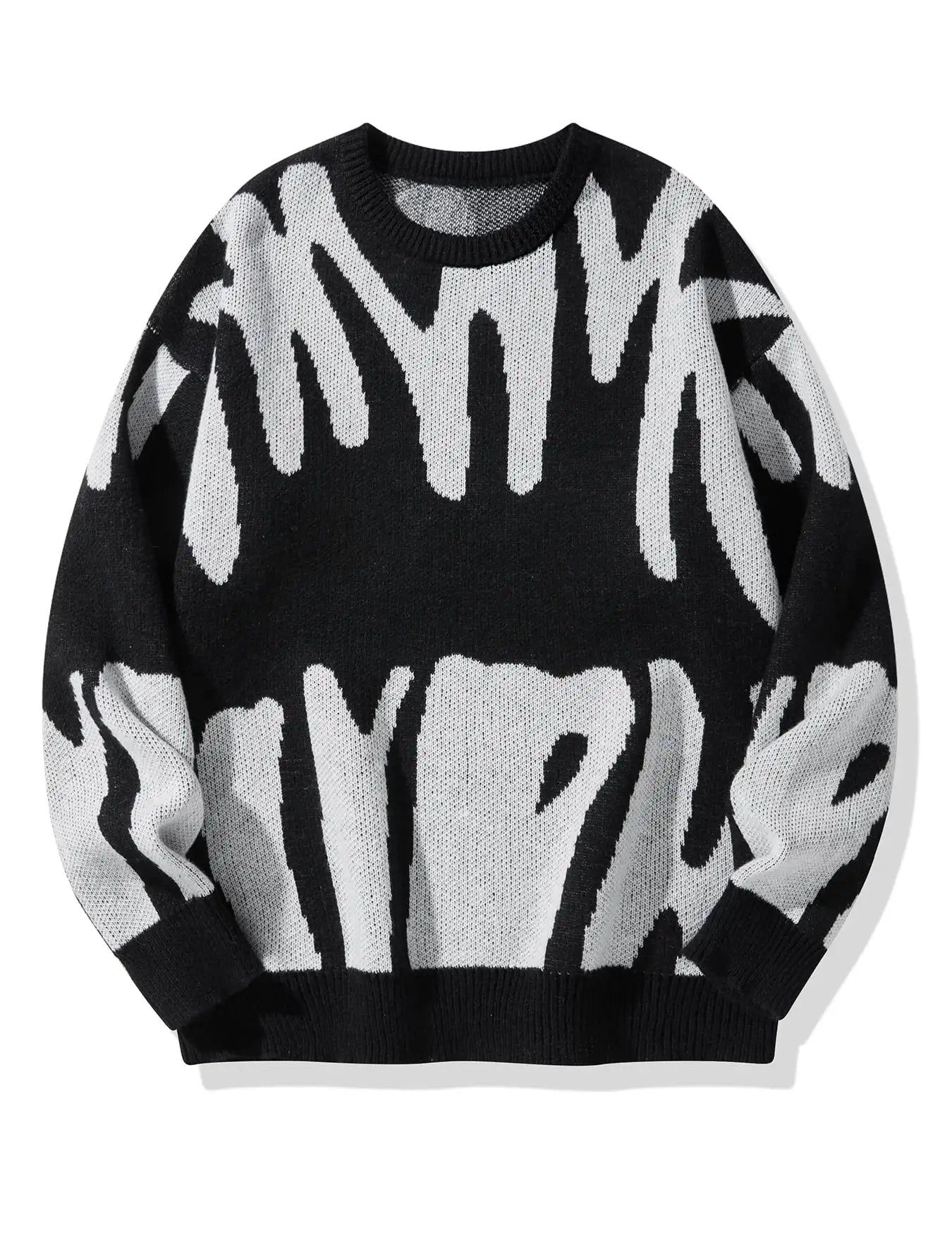 Dames Oversized Trui Met Abstract Patroon Casual Stylish 1
