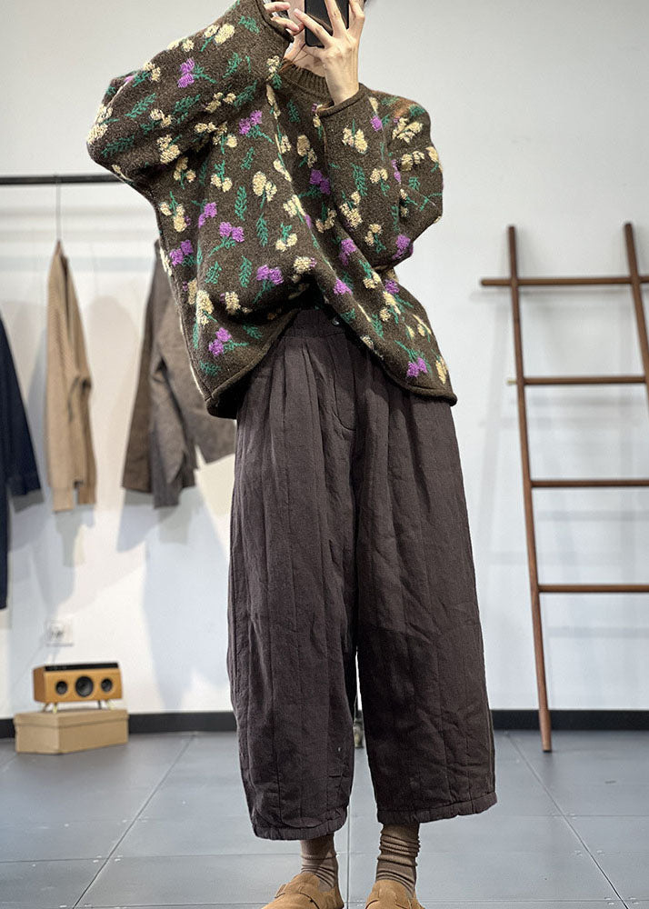 Dames Oversized Trui Met O-hals Jacquard Stijl 3