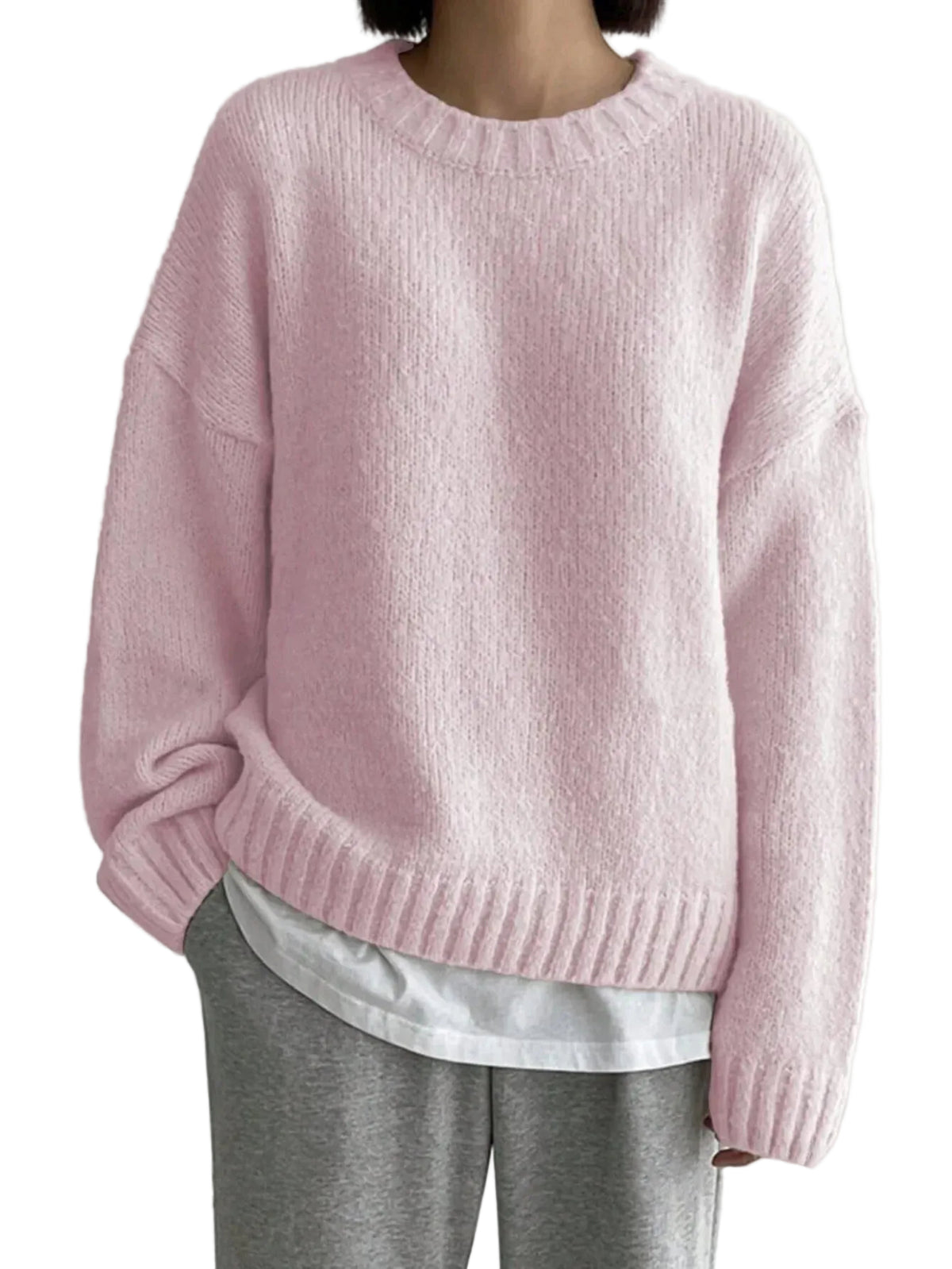 Dames Oversized Trui Ronde Hals Gebreid 0