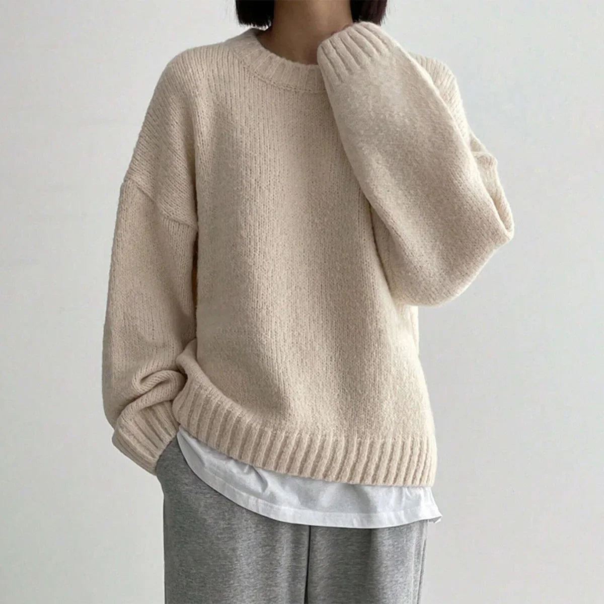 Dames Oversized Trui Ronde Hals Gebreid 1