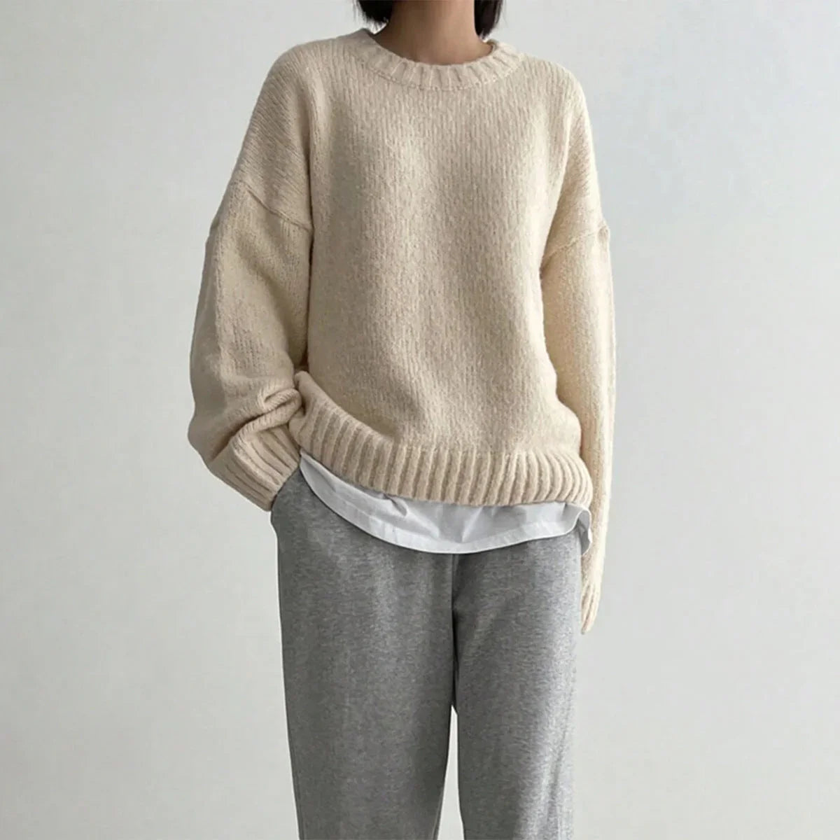 Dames Oversized Trui Ronde Hals Gebreid 2
