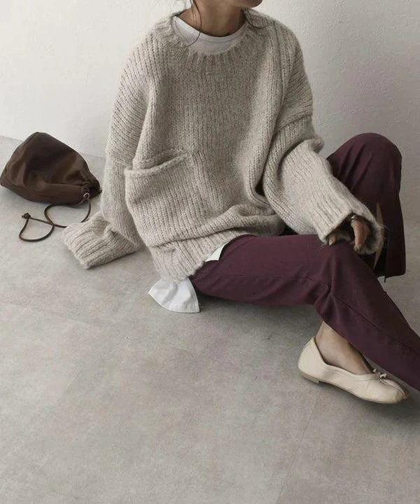Dames Oversized Trui met Voorzak 3