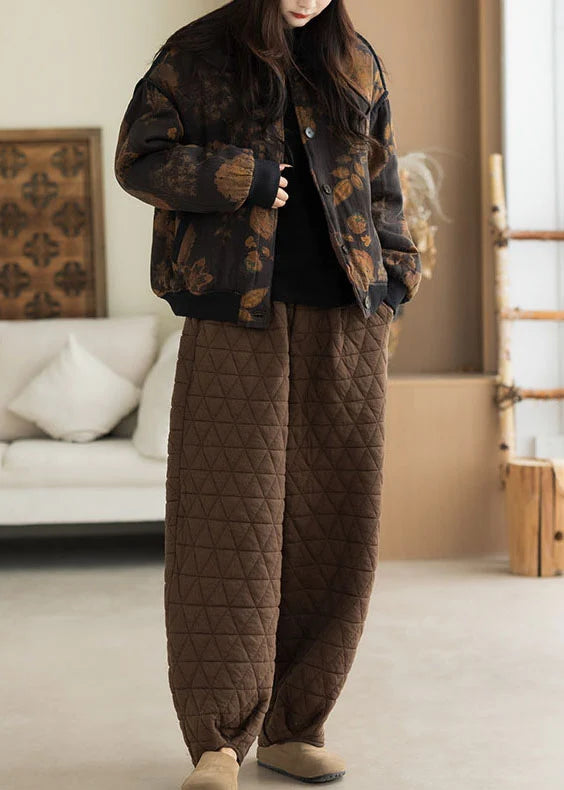 Dames Oversized Winterjas Bladprint 2