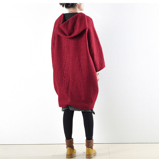 Dames Oversized Winterjas Wollook Origineel Ontwerp 3